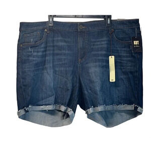 Kut from the Kloth Womens Size 20W Blue Denim Katy Boyfriend Shorts NEW